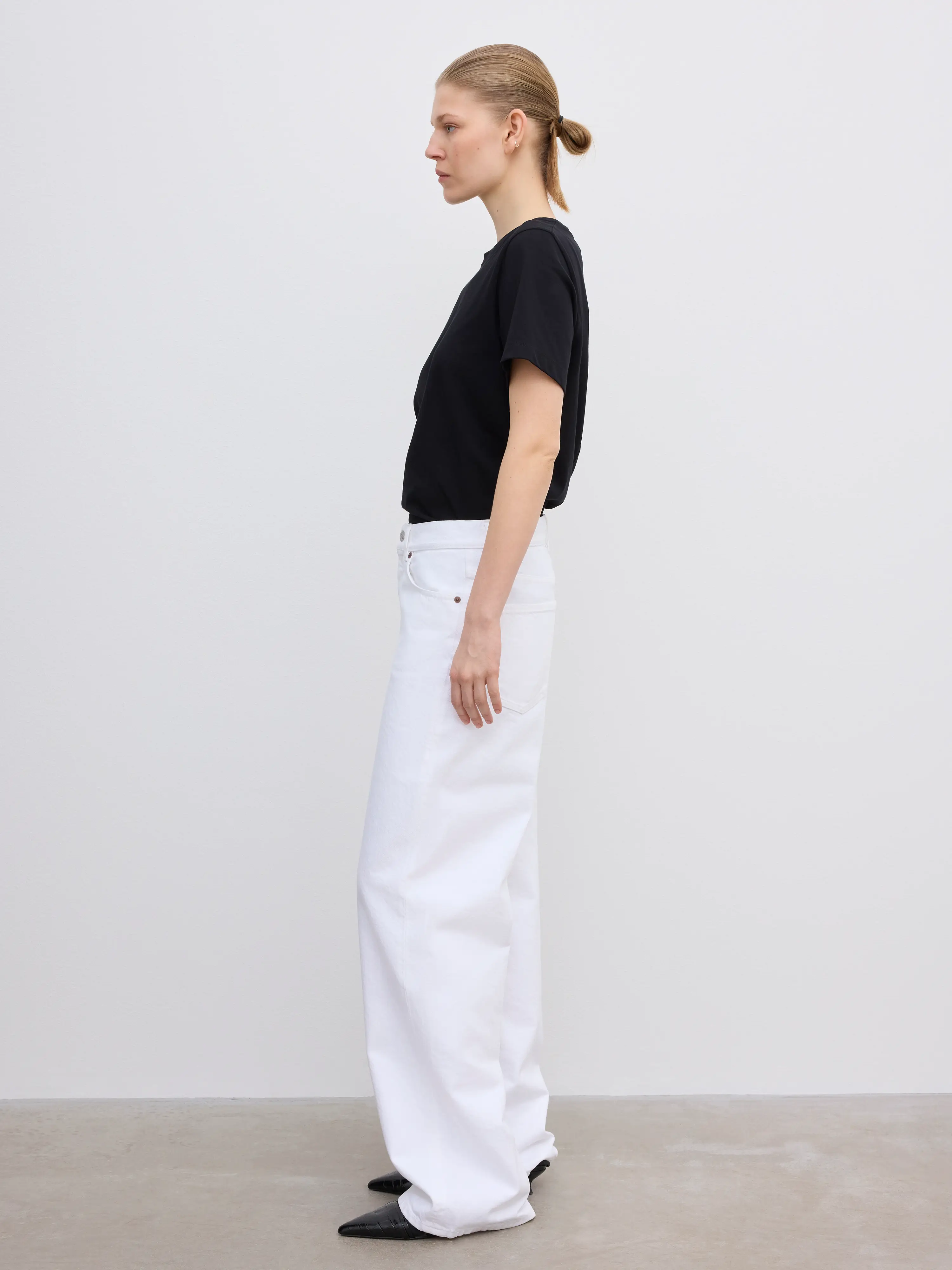 BAGGY FIT DENIM: WHITE - Image 3
