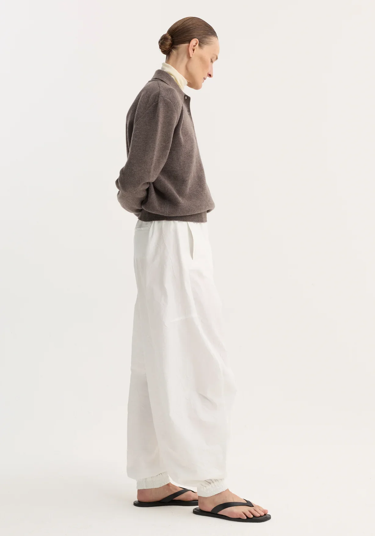 Balloon track pants: Optic white - Image 4