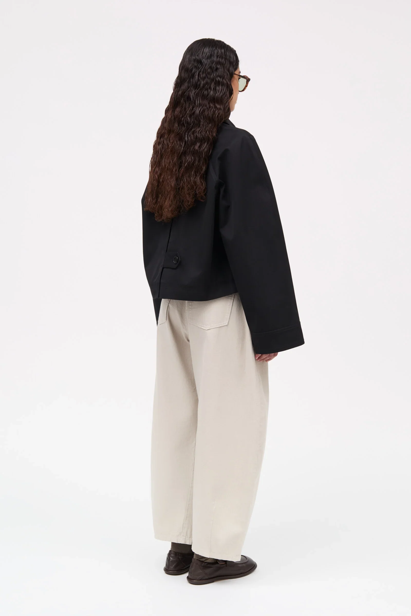 Calypso Bonded Cotton Jacket: Black - Image 5