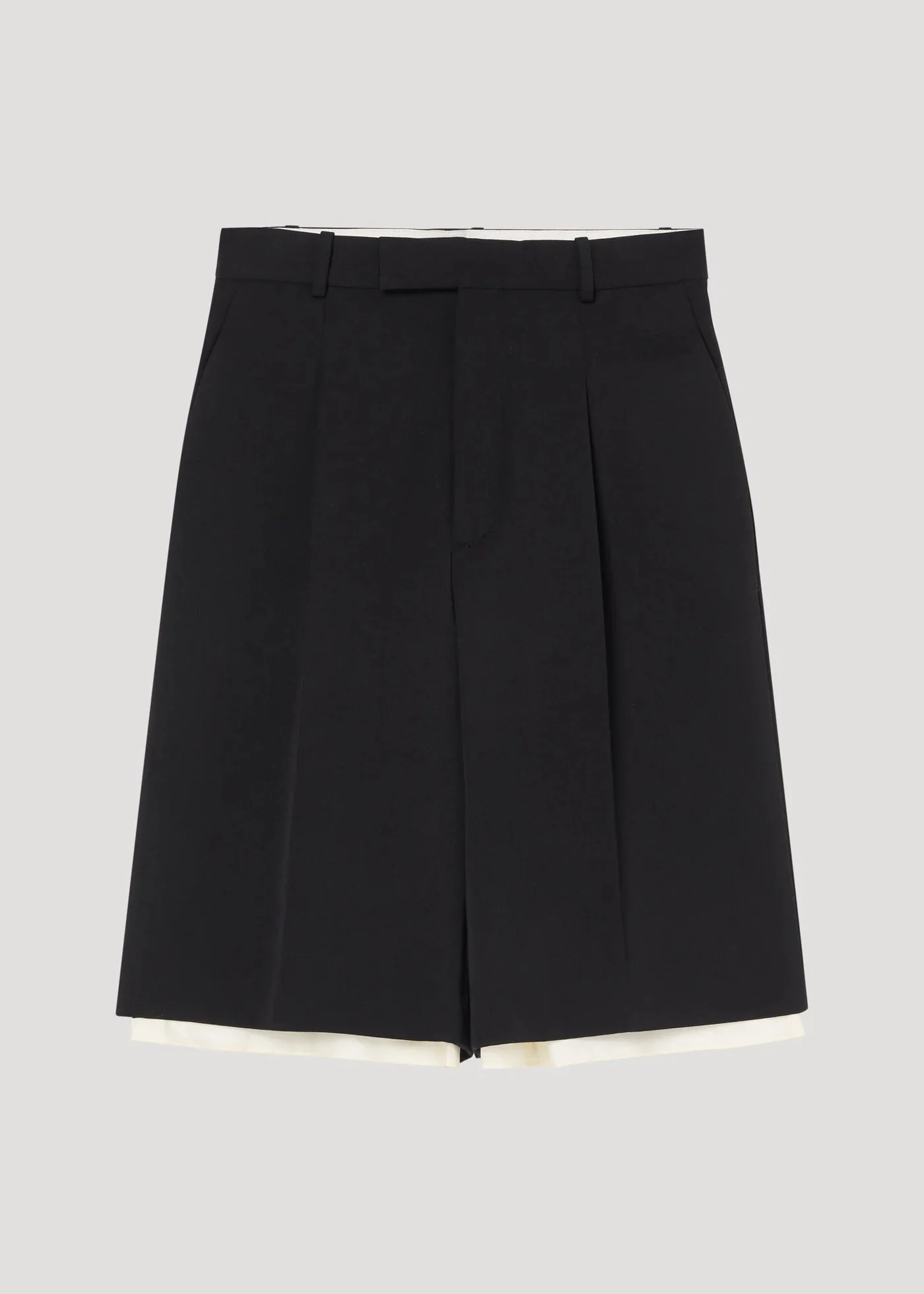 CONTRAST EXTENDED LINING SHORTS: BLACK - Image 3