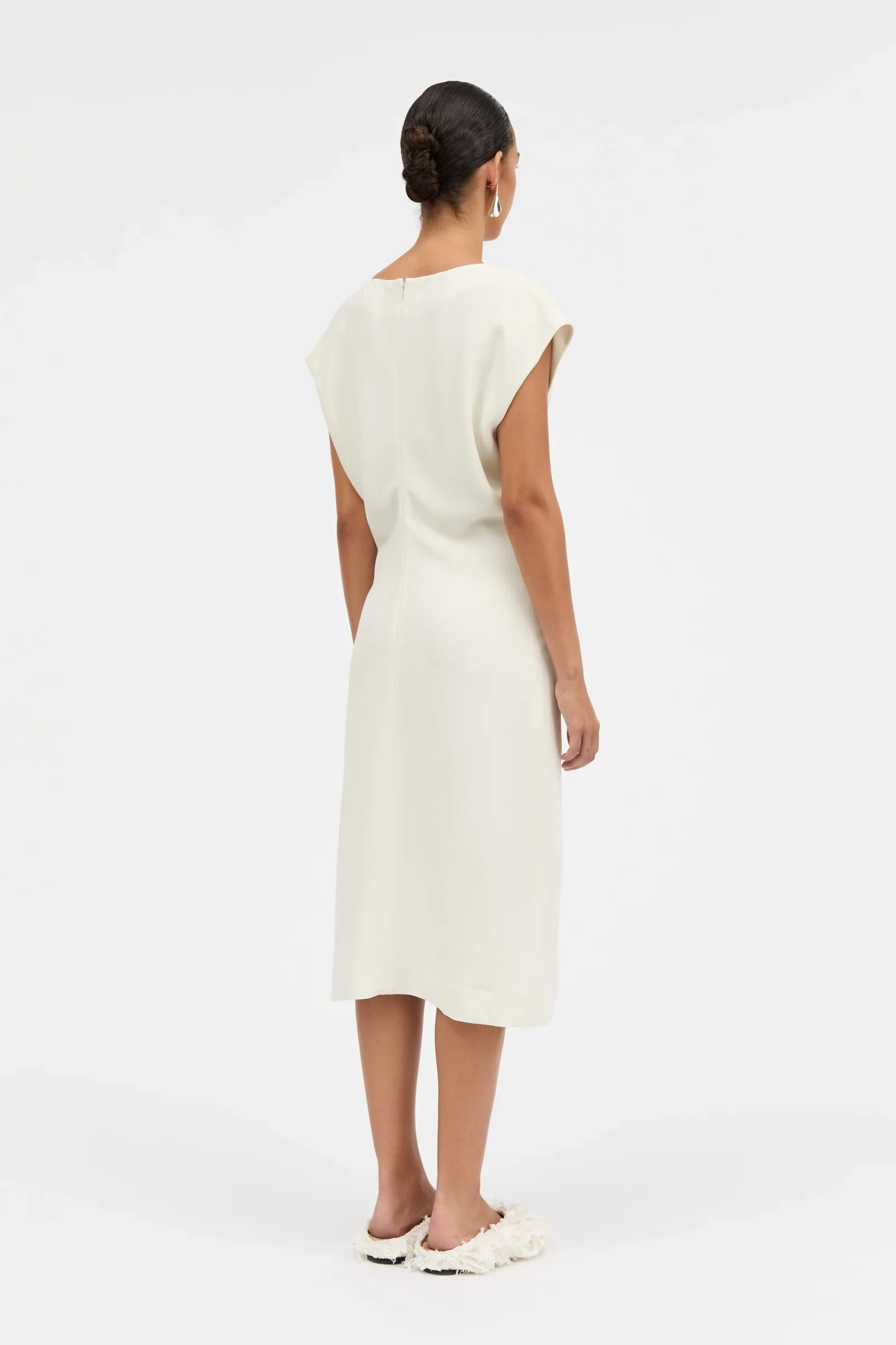 Dandara Crepe Georgette Dress: Ivory - Image 3