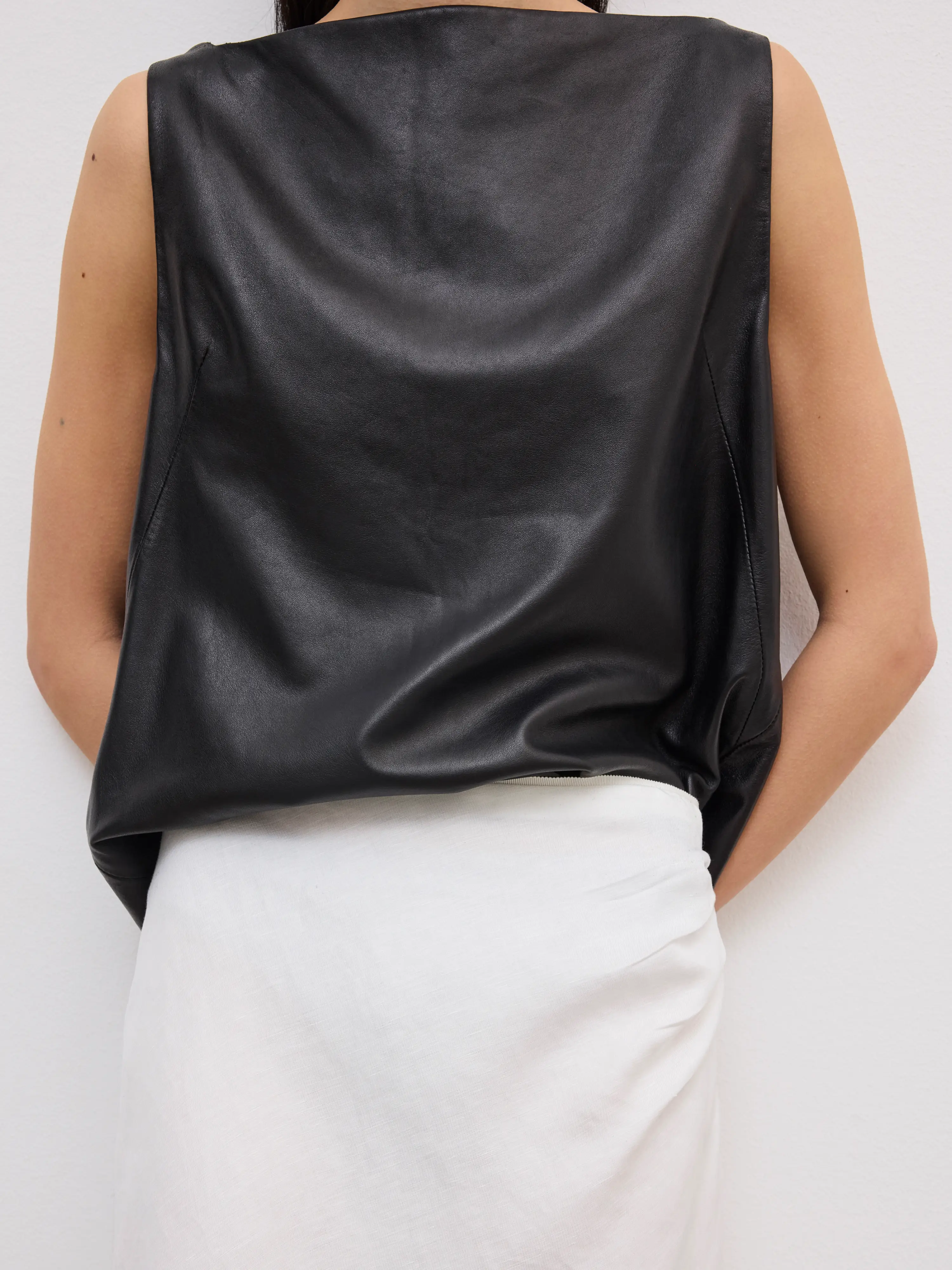Draped Midi Skirt: White - Image 5