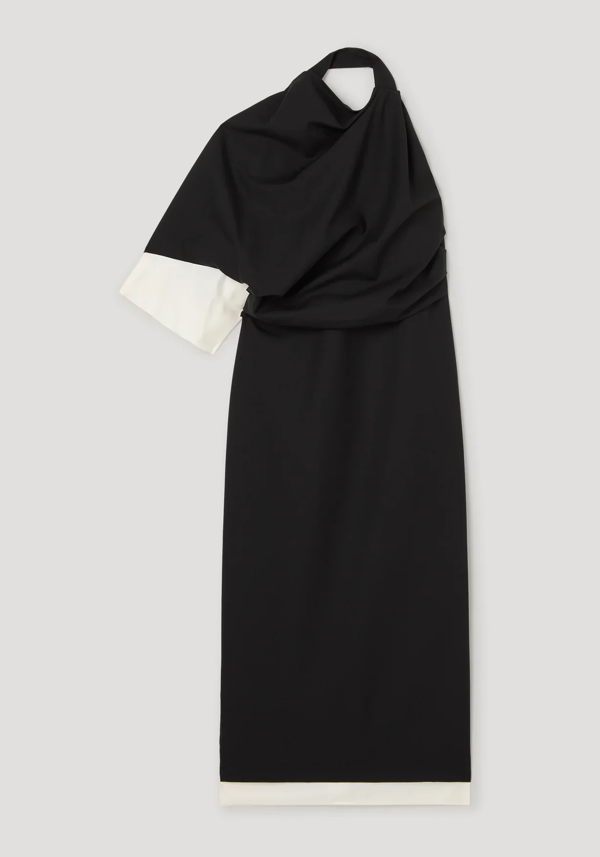 DRAPED OPEN BACK DRESS: BLACK - Image 4