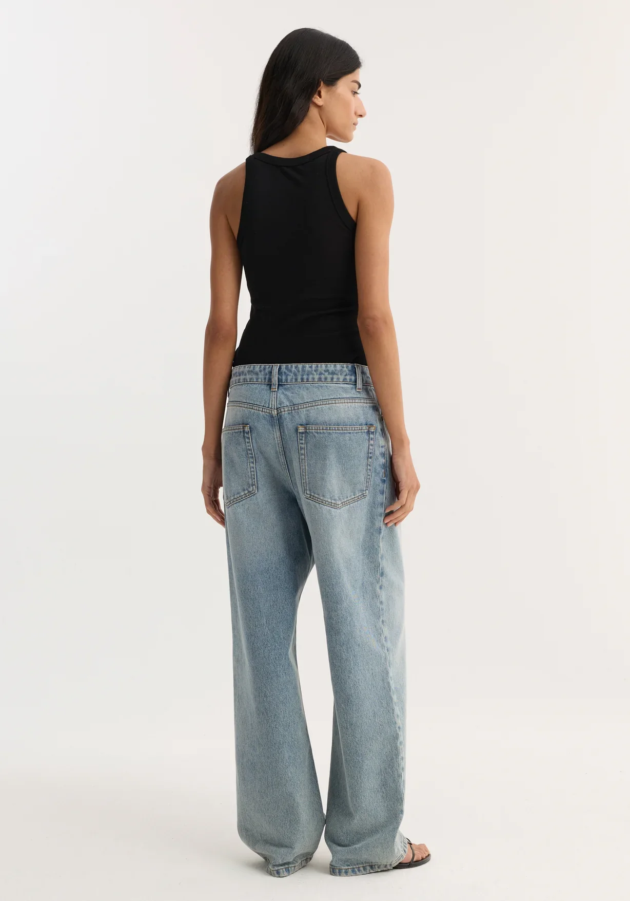 Merino scoop neck top: Black - Image 5