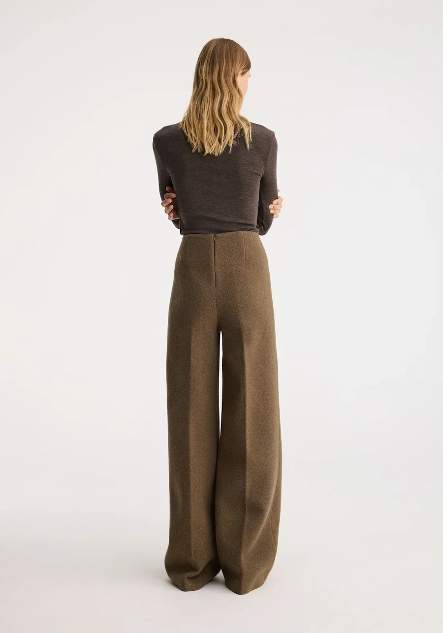 Palazzo Wool Trousers - Image 4
