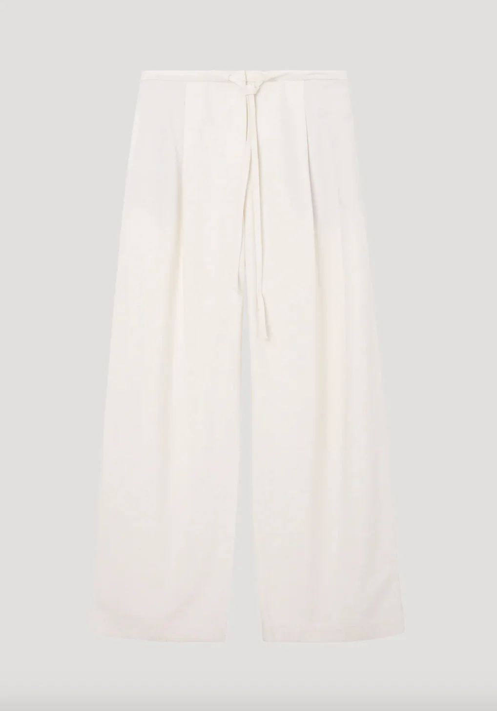 Relaxed Drawstring Trousers: textured winter white - Image 5