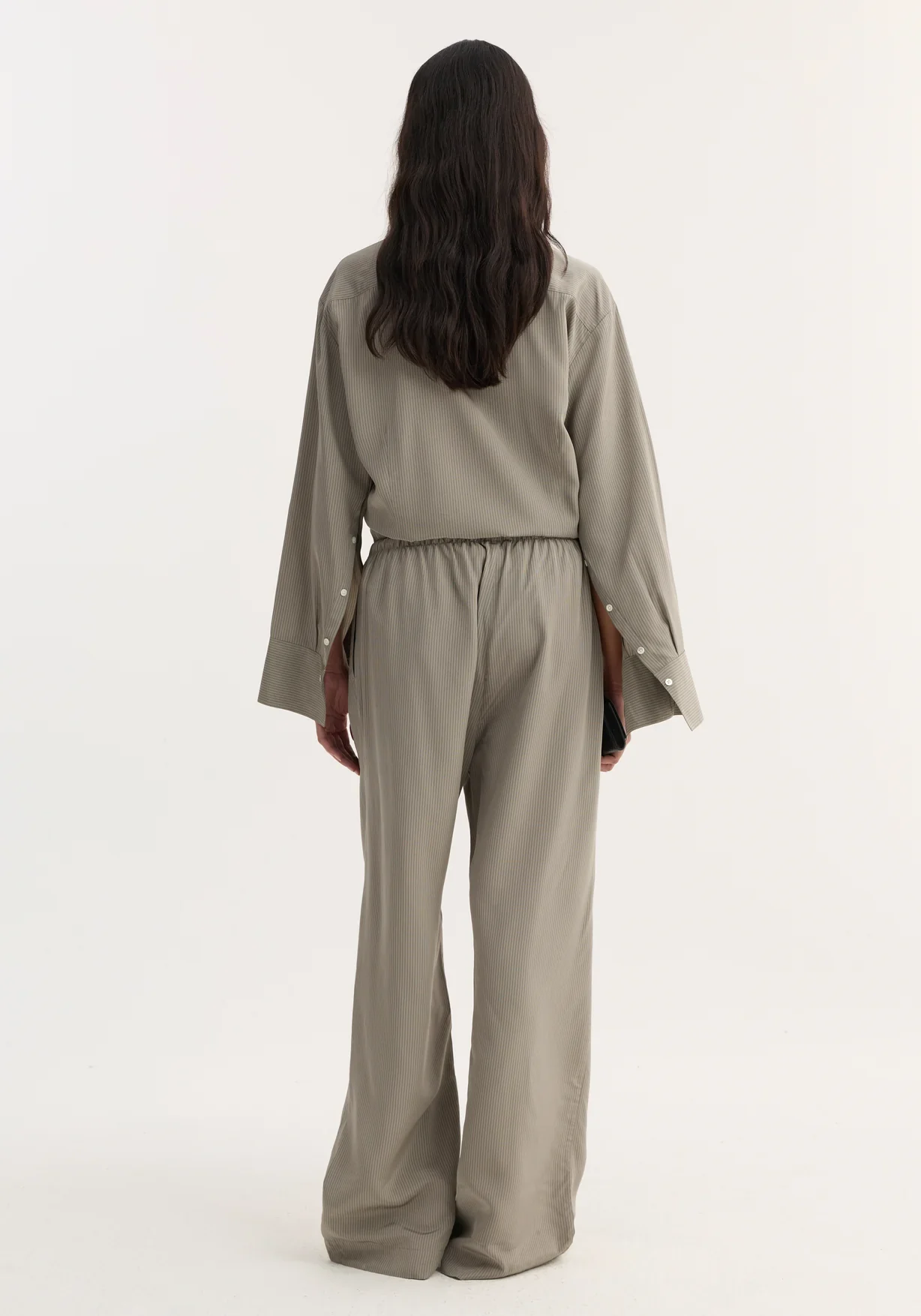 Relaxed fit trousers: Light grey stripe - Image 5