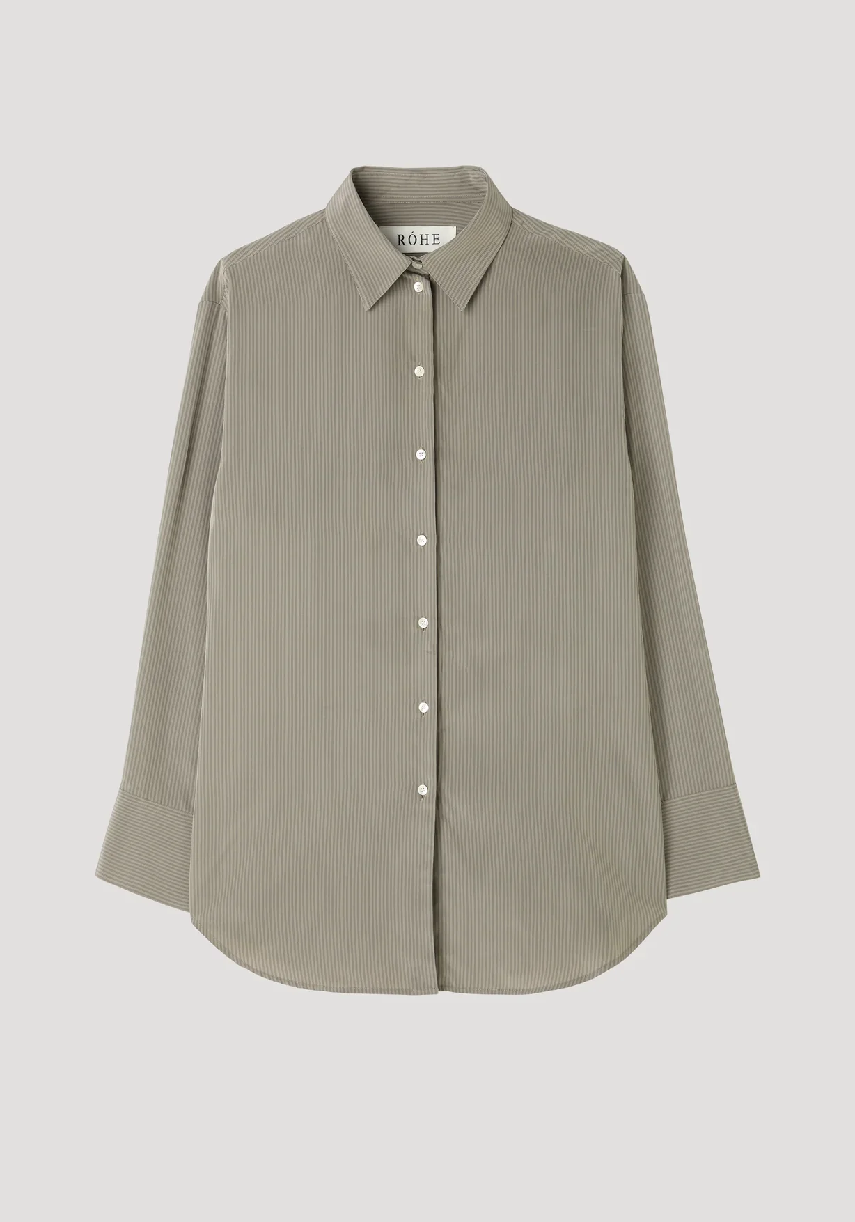 Relaxed Shaped Shirt: Light grey stripe - Image 3