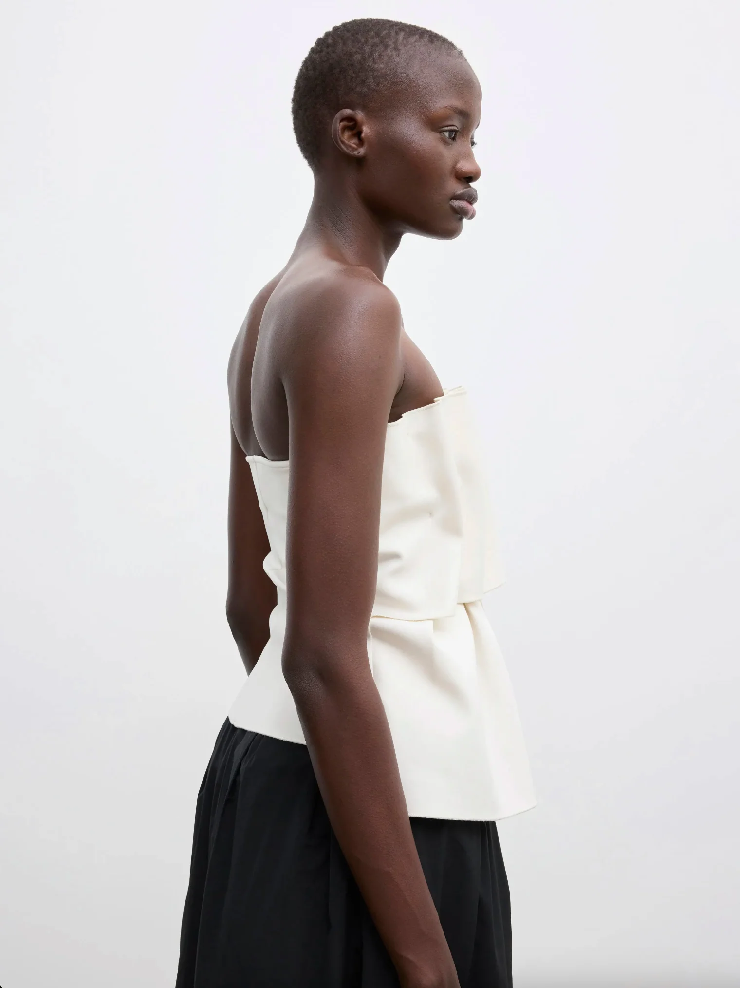 Sculpted Tube Top: White - Image 3