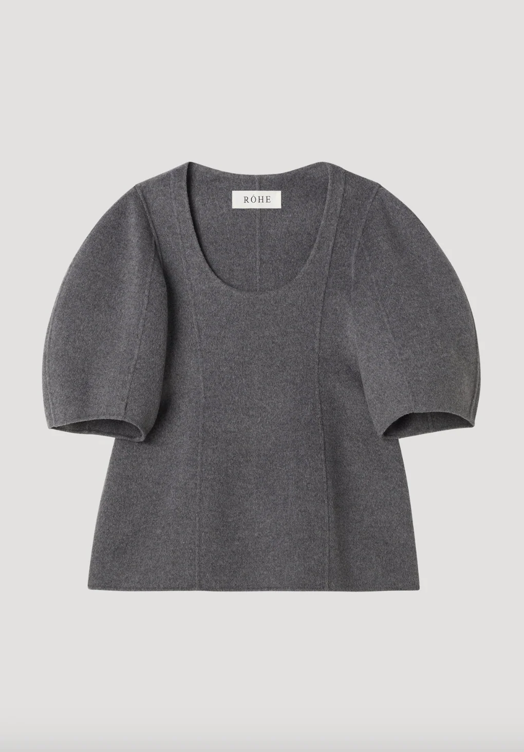 sculptural double-faced top: mid grey melange - Image 6