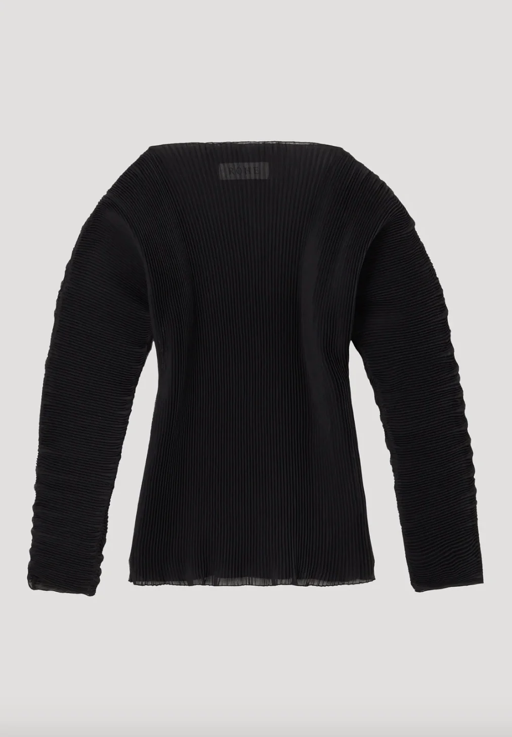 sculptural plissé top: black - Image 4