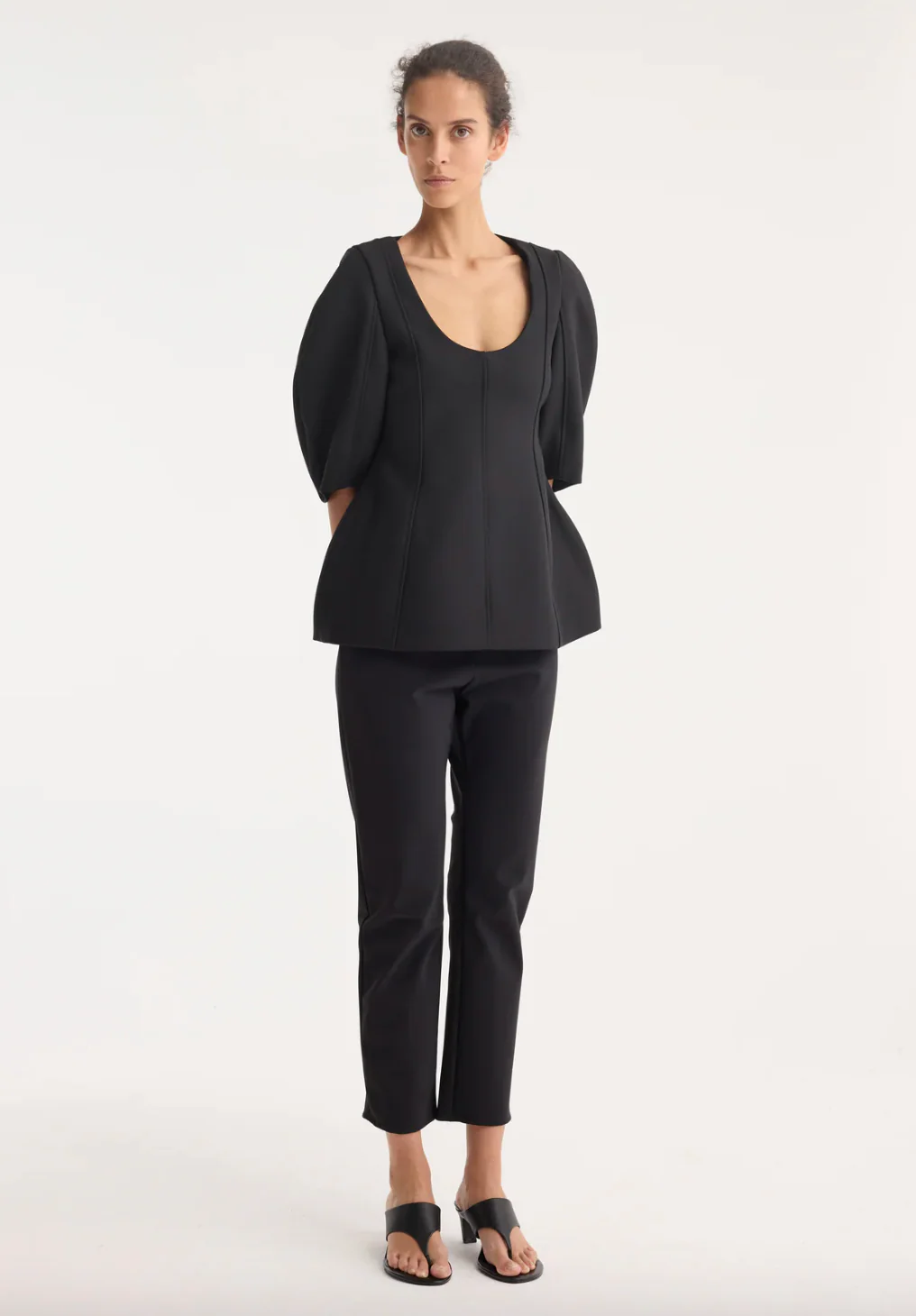 sculptural top: black - Image 3