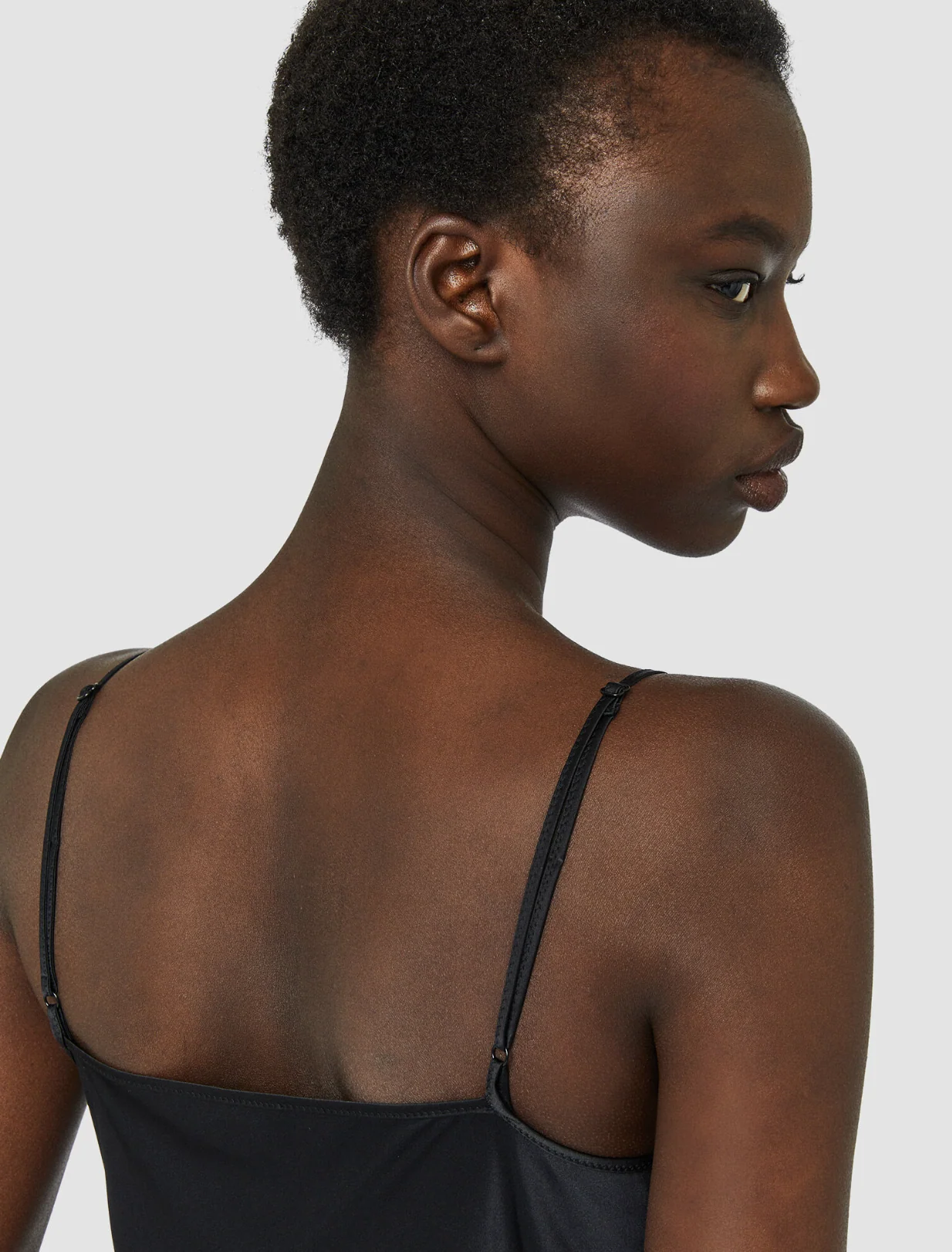 SILK SATIN CLEA DRESS: BLACK - Image 4